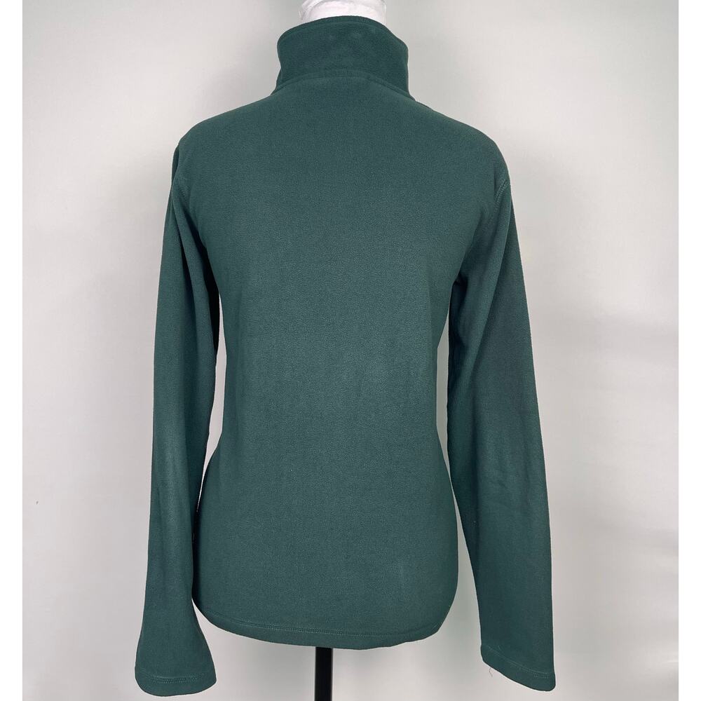 Lands’ End Unisex Youth Large Forest Green Fleece Quarter Zip Pullover 14–16 - Picture 4 of 10
